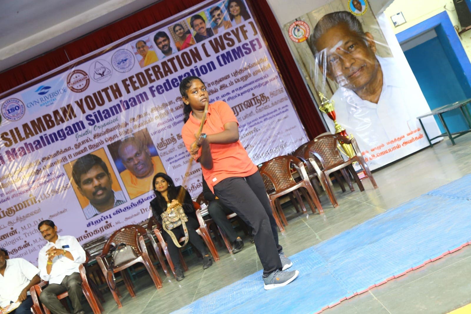 Longest Silambam Stick Rotation in FEMALE - 13-16 YEARS OLD - Tiruchirappalli, TN (IN)