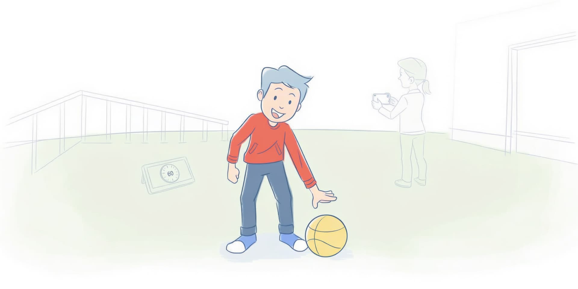 Preparing a 60-second basketball dribbling attempt