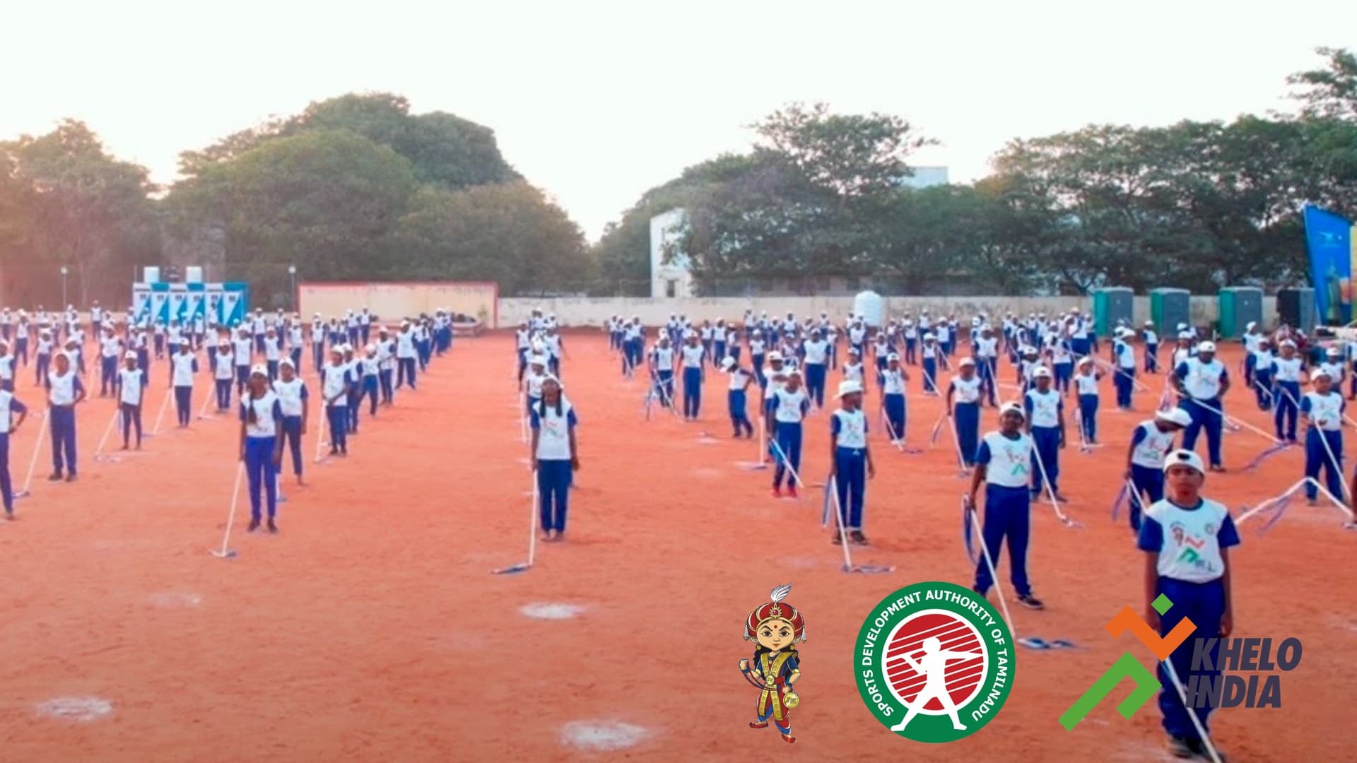 Most Kids Doing Silambam Stick Rotation