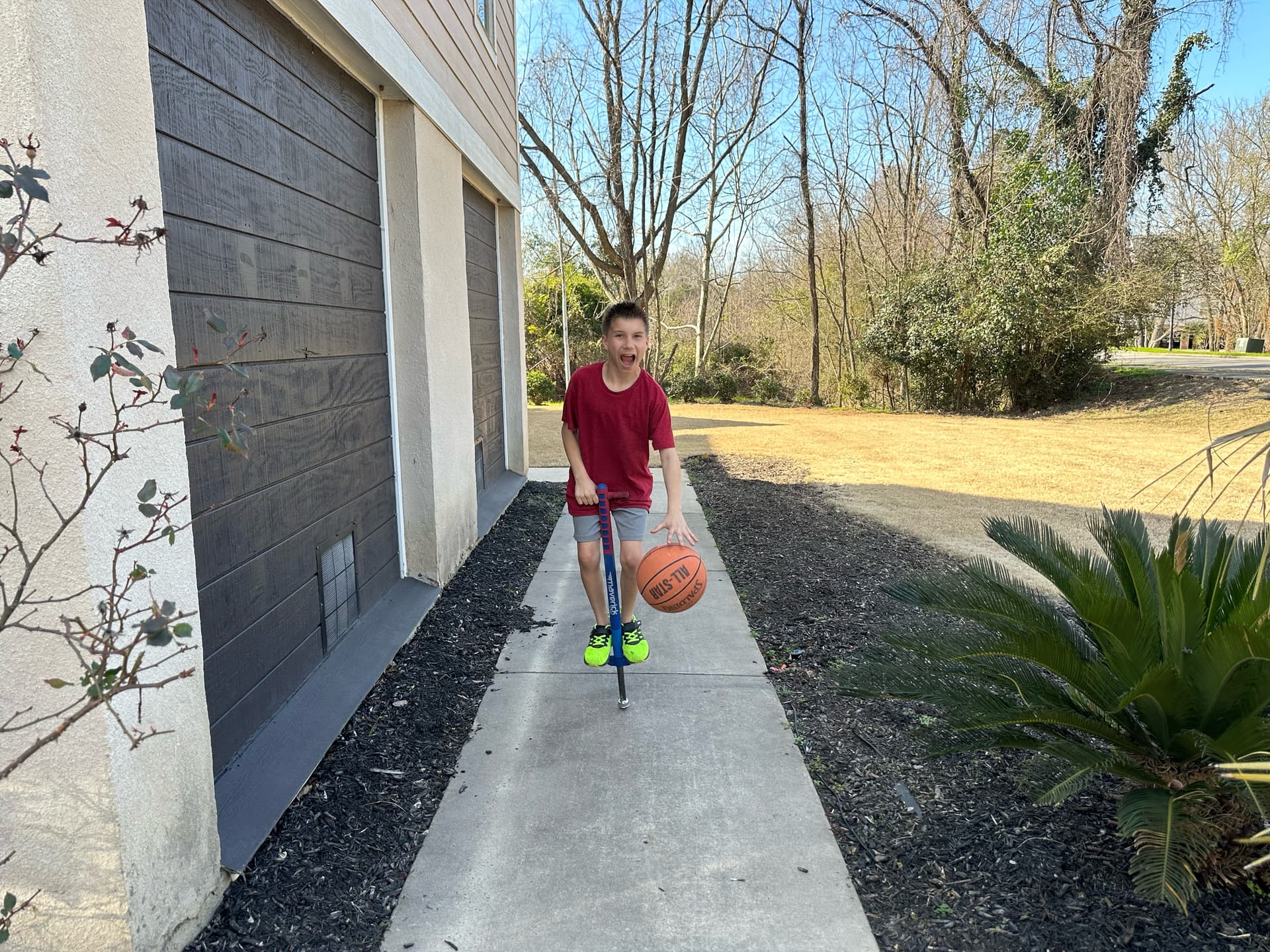 Longest Bounced on a Pogo Stick while Dribbling a Basketball