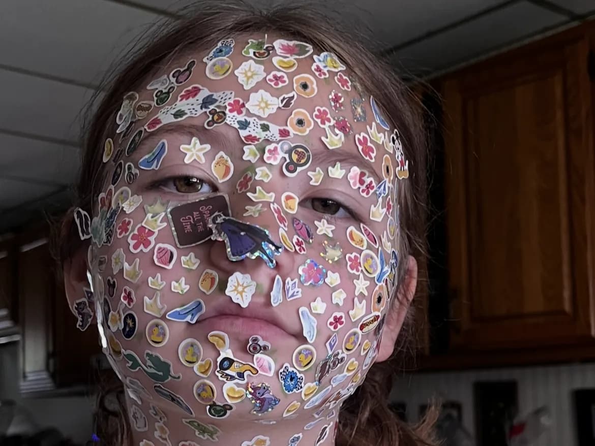 Most Stickers on the Face