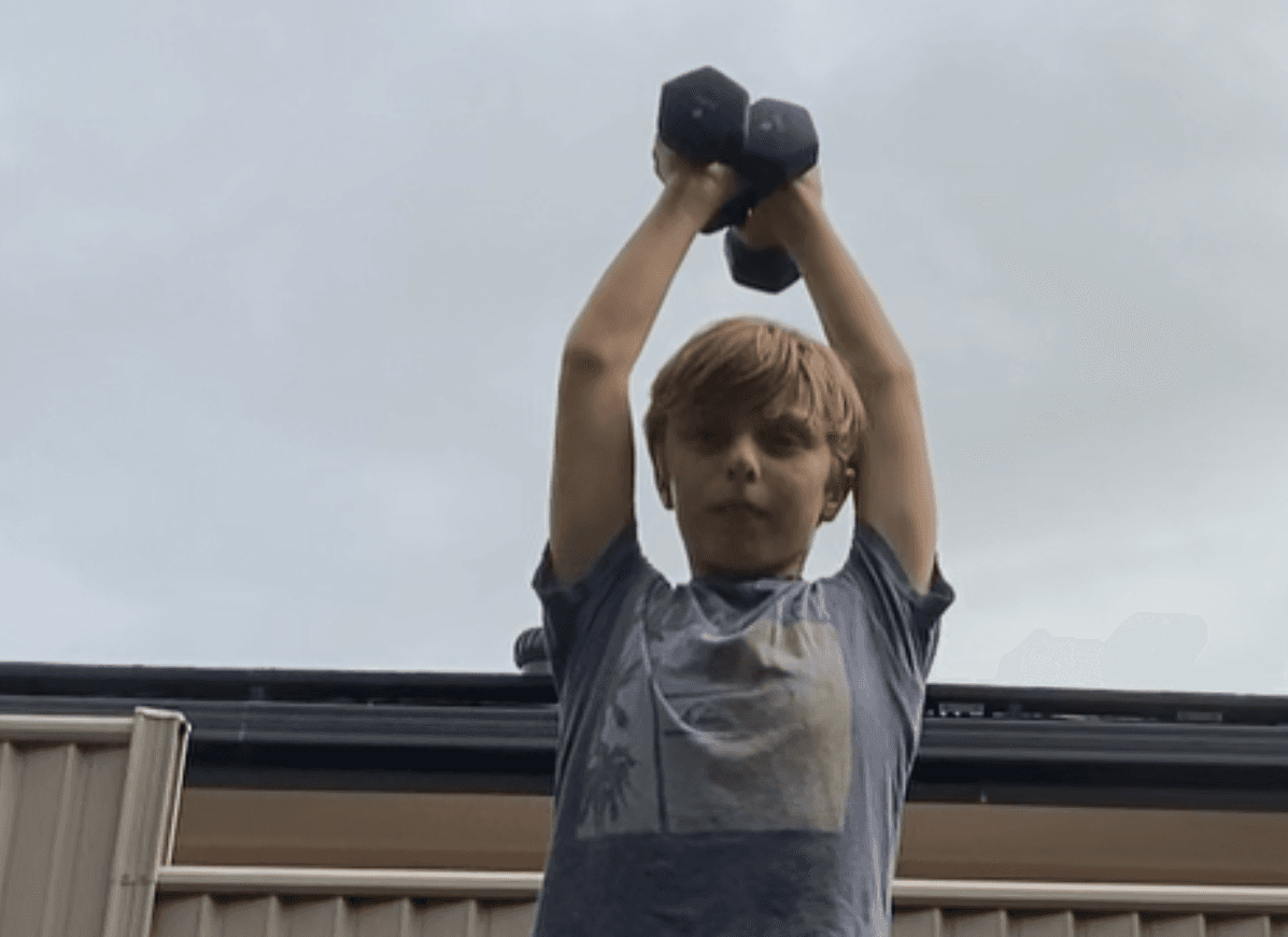 Longest Time Holding two 6.6 Pound Weights Above the Head