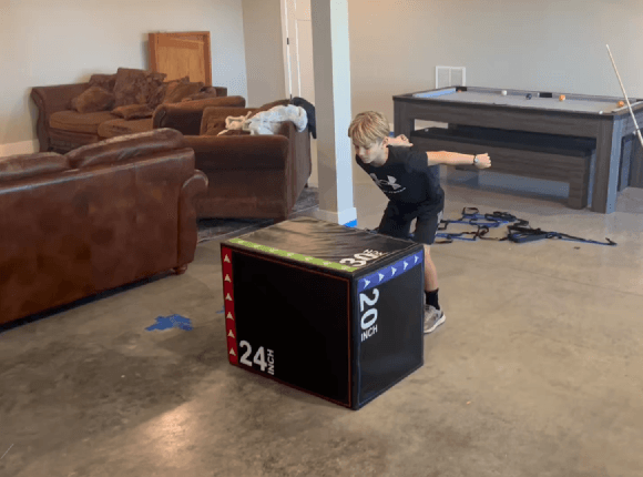 Most Consecutive Standing Box Jumps in 30 Seconds (24 in)