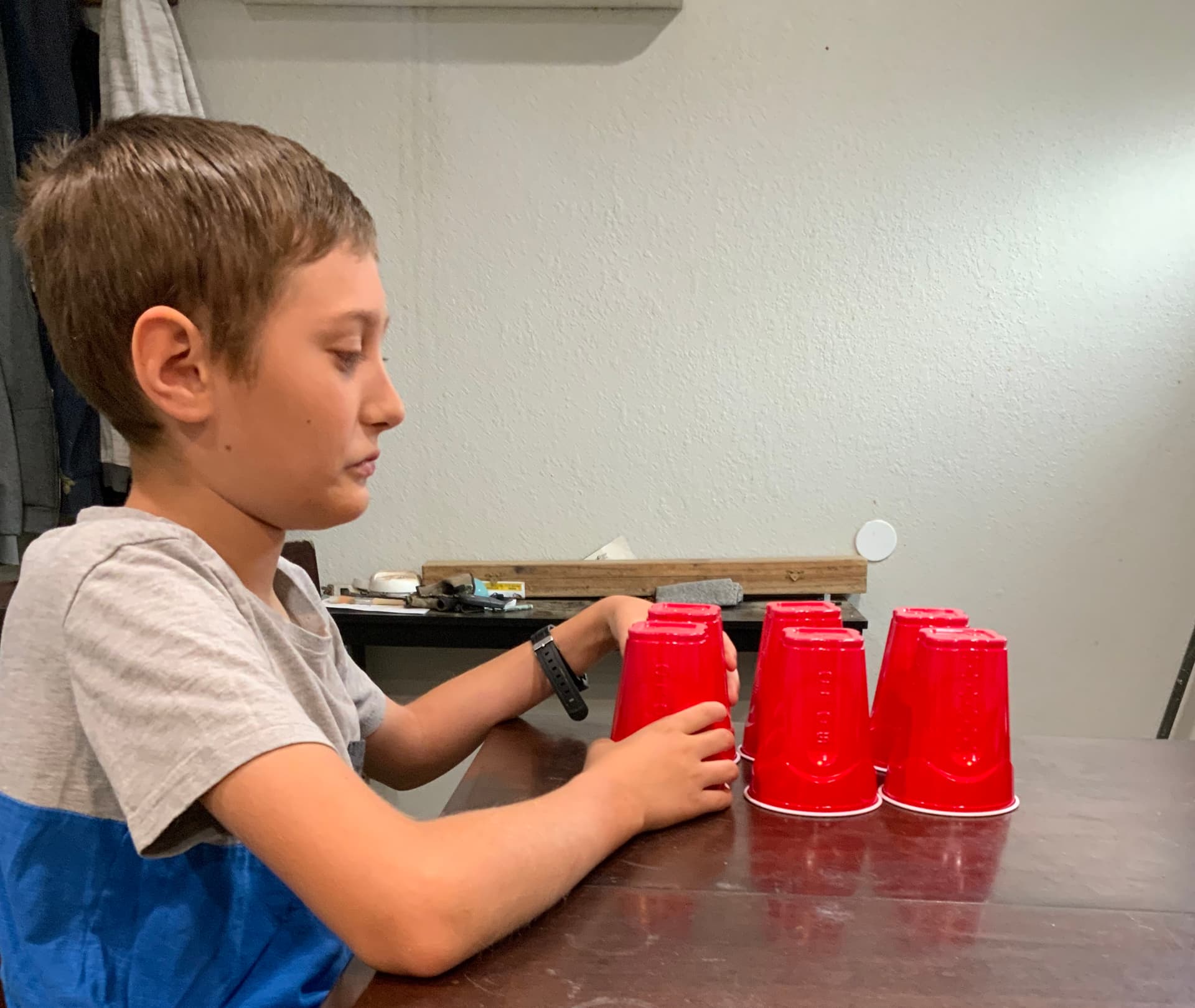 Fastest Stacking of a 3 Cup Base Pyramid