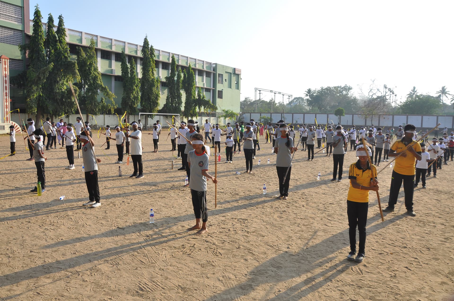 Most Kids Doing Silambam Blindfolded
