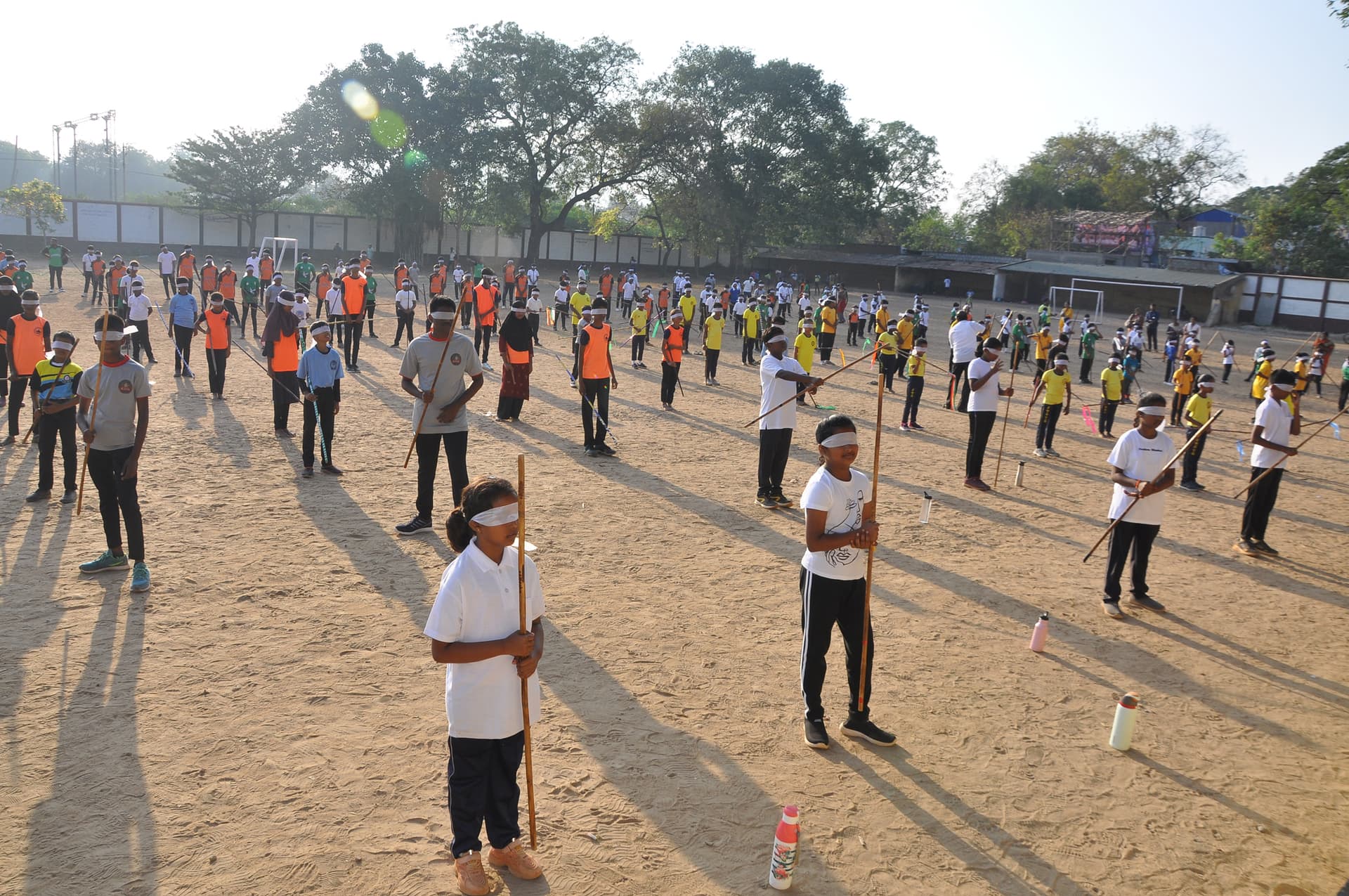 Most Kids Doing Silambam Blindfolded