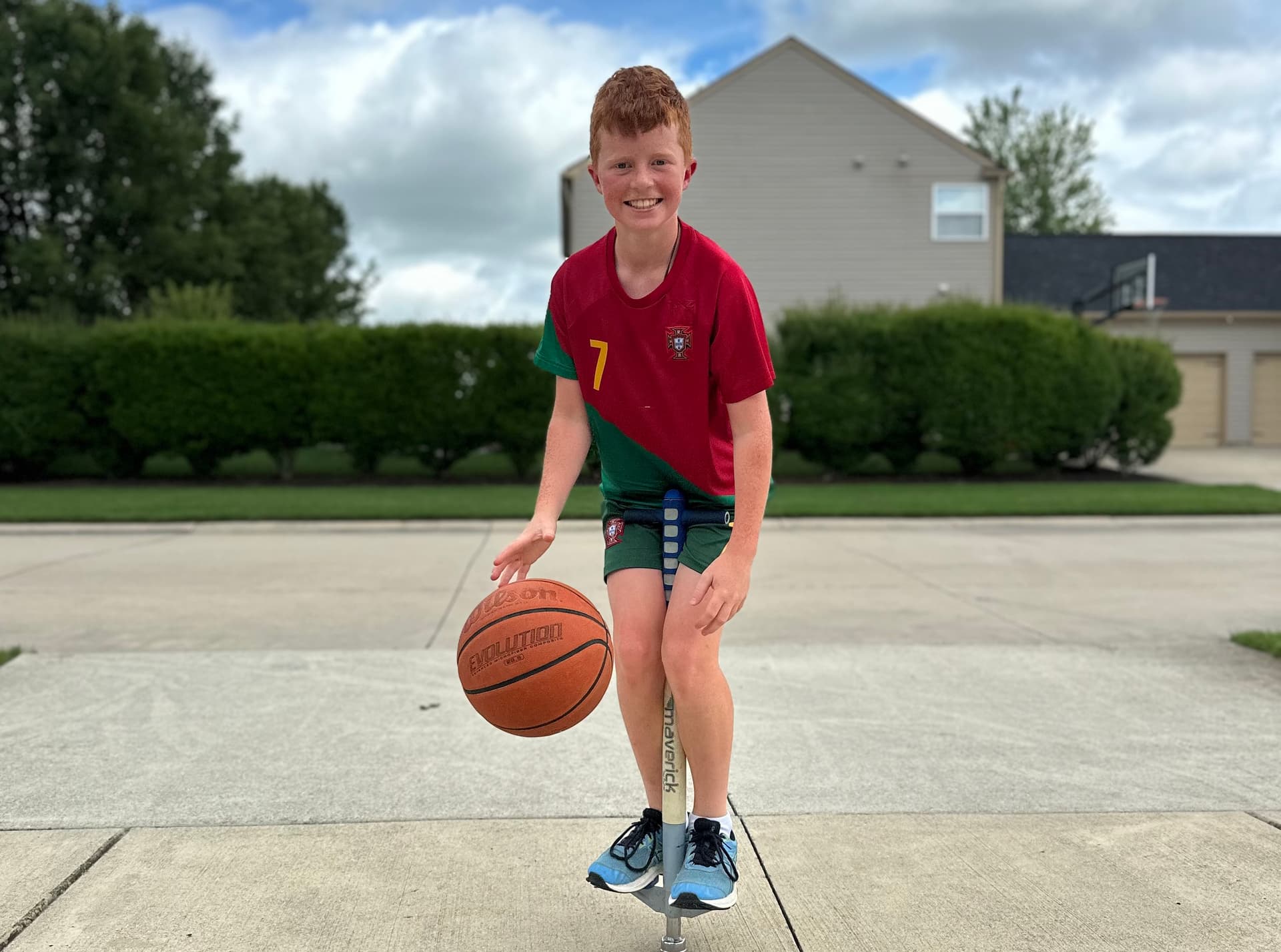 Longest Time Bouncing on a Pogo Stick while Dribbling a Basketball