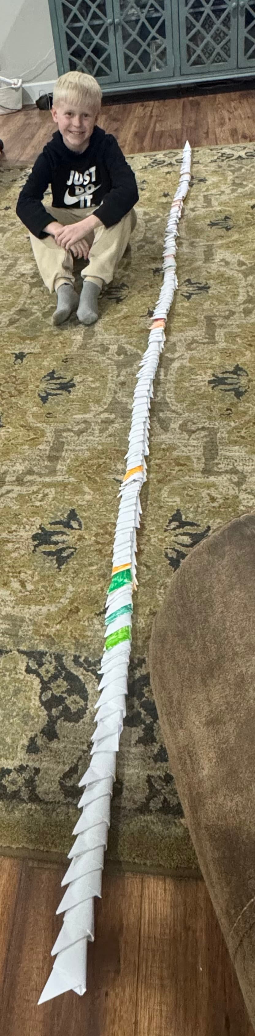 Longest Chain of Origami Claws